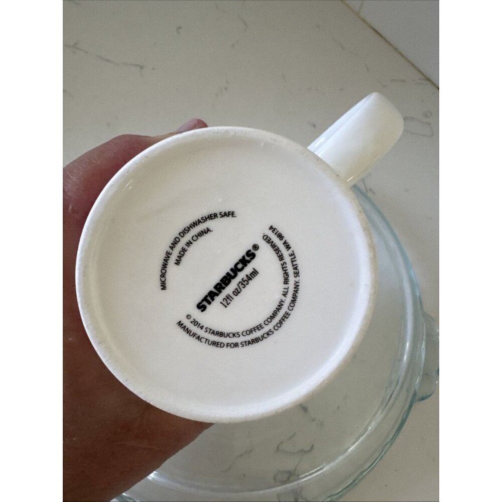 Starbucks Holiday Coffee Mug Red Fireworks Starburst 2014 Cup Christmas, Used - Picture 10 of 10